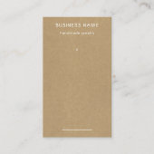 シンプルブラウンクラフト紙プリントイヤリング価格ラベル 名刺 (正面)