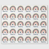 シンプルブラウンシェードレインボーボーデザインありがとう ラッピングペーパー (フラット)