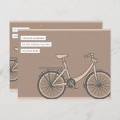 シンプルブラウンバイクヴィンテージ ポストカード (正面/裏面)