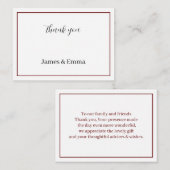 シンプルブラウンパーソナライズされたさん結婚ありがとう ノートカード (正面/裏面)