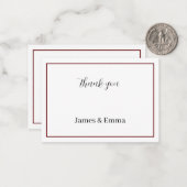 シンプルブラウンパーソナライズされたさん結婚ありがとう ノートカード (正面/裏面インサイチュ)