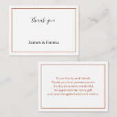 シンプルブラウンパーソナライズされたさん結婚ありがとう ノートカード (正面/裏面)