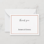シンプルブラウンパーソナライズされたさん結婚ありがとう ノートカード (正面)