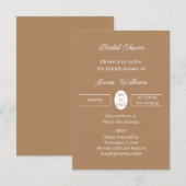 シンプルブラウンパーソナライズされたブライダルシャワー 招待状 (正面/裏面)