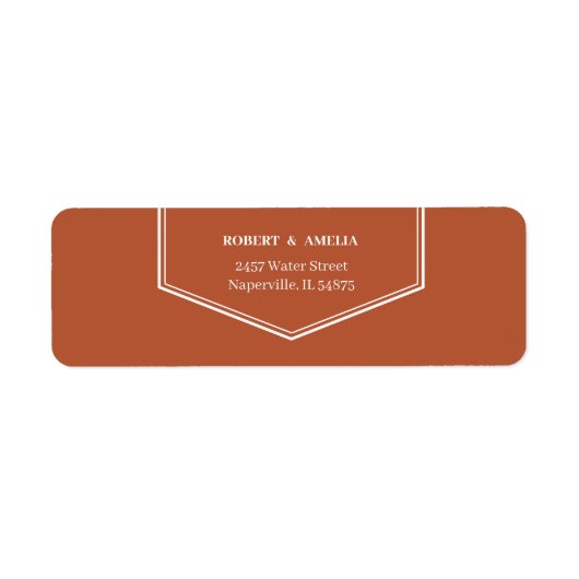 シンプルブラウンパーソナライズされた差出人住所 ラベル (正面)