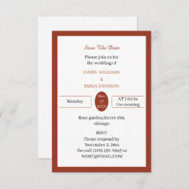 シンプルブラウンパーソナライズされた セーブザデート