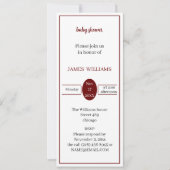 シンプルブラウンベビーシャワーパーソナライズされた 招待状 (正面)