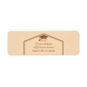 シンプルブラウンベージュパーソナライズされた差出人住所 ラベル (正面)