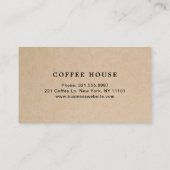 シンプルブラウンモダンキュート素朴コーヒー ロイヤリティカード (裏面)