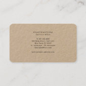 シンプルブラウンモダンレザーエレガントリネンブシン 名刺 (裏面)