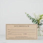 シンプルブラウンモノグラム業用商品券 (スタンド正面)