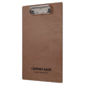シンプルブラウンヴィンテージレザーブラックカスタム文字 クリップボード (左)