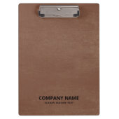 シンプルブラウンヴィンテージレザーブラックカスタム文字 クリップボード (正面)