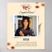 シンプルブラウンヴィンテージ紙卒業 ポスター (正面)