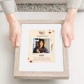 シンプルブラウンヴィンテージ紙卒業 ポスター