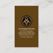 シンプルブラウン層ストライプ金ゴールドバトラー 名刺 (裏面)