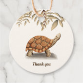 シンプルブラウン植物亀 フェイバータグ (正面)