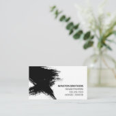 シンプルブラシストロークハウスペインター 名刺 (スタンド正面)