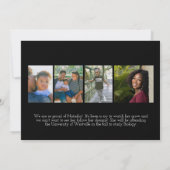 シンプルブラシストローク写真の卒業発表 招待状 (裏面)