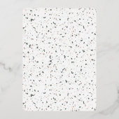 シンプルブラシストローク写真の誕生のお知らせ 箔招待状 (裏面)