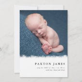 シンプルブラシ付きフレームベビー写真誕生のお知らせ 招待状 (正面)