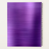 シンプルブラシ付きメタリックバイオレットクラシックモノグラム プランナー手帳 (裏面)