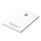 シンプルブラシ付き金ゴールドロゴ名のタイトル ノートパッド (回転)