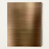 シンプルブラシ付き金属金ゴールドモノグラクラシックム プランナー手帳 (裏面)