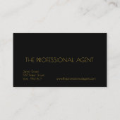 シンプルブラッエレガントク&金ゴールドモノグラムプロフェッショナル 名刺 (裏面)