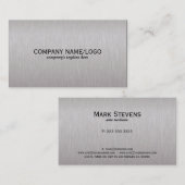 シンプルブラッエレガントドフェイクアルミニウム2 名刺 (正面/裏面)