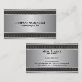 シンプルブラッエレガントフェイクドアルミニウム 名刺 (正面/裏面)