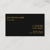 シンプルブラックおよび金ゴールドモノグラム 名刺 (裏面)