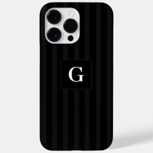 シンプルブラックとダークグレイのストライプイニシャル Case-Mate iPhone 14 PRO MAXケース