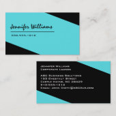 シンプルブラックとブルーのミニマリスト 名刺 (正面/裏面)