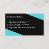 シンプルブラックとブルーのミニマリスト 名刺 (裏面)