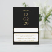 シンプルブラックと金ゴールドスペシャルデー結婚ト 出欠カード (スタンド正面)