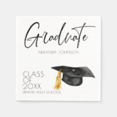 シンプルブラックのタイポシー大学院 スタンダードカクテルナプキン (正面)