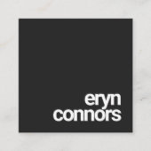 シンプルブラックはっきりしたモダンタイポグラフィ スクエア名刺 (正面)