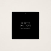 シンプルブラックアパレル店スクエアスイング価格ラベル (正面)