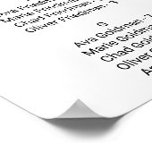 シンプルブラックアルファベットの座席表 ポスター (角)