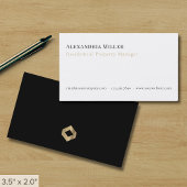 シンプルブラックアンドホワイトラグジュアリー 名刺