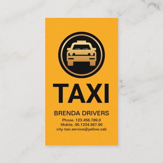 シンプルブラックイエロータクシーライン 名刺 (裏面)