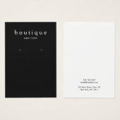 シンプルブラックイヤリング表示カード (正面&裏面)