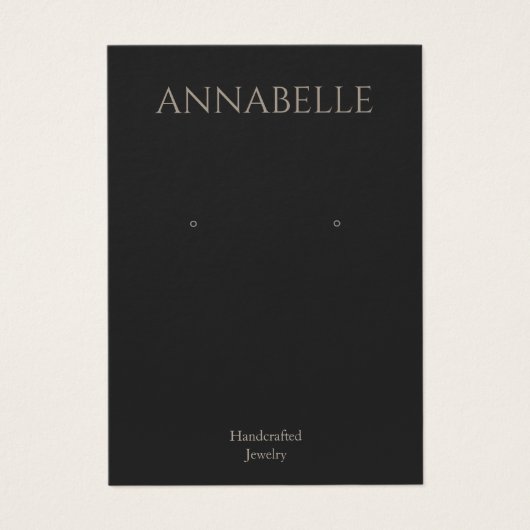 シンプルブラックイヤリング表示カード (正面)