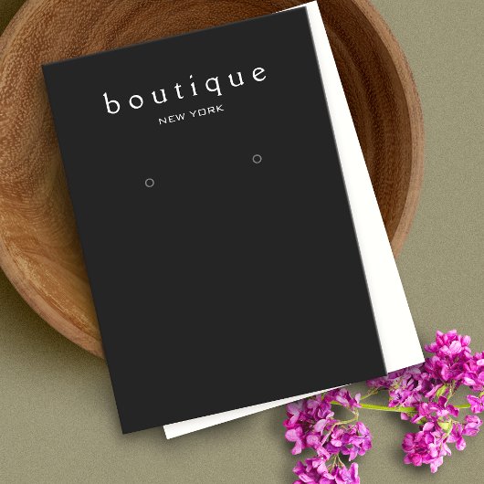 シンプルブラックイヤリング表示カード