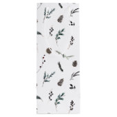 シンプルブラックウィンターピネコーンウォーター色クリスマス ワインギフトバッグ (裏面)