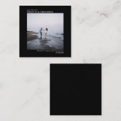 シンプルブラックウェディング日付を保存フォトミニ ノートカード (正面/裏面)