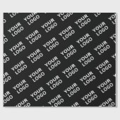 シンプルブラックエレガントカスタムロゴ会社 ラッピングペーパー (フラット)