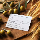 シンプルブラックオリーブのブランチの食事の選択ウォーターカラー 出欠カード