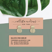 シンプルブラックオレンジスクリプトイヤリングディスプレイカード